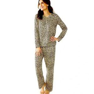 Croft & Barrow Henley Top Leopard Pajama XXL